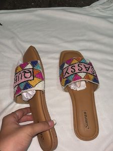 Embroidered Flip Flops