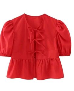 Red Trendy Top From H&amp;M