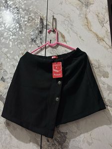Asymmetrical Black Mini Skirt