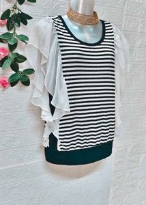 🎁Buy 2 Get 1 Free 🎁Striped Ruffle Sleeve Top