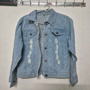 Distressed Denim Jacket - Stylish & Trendy