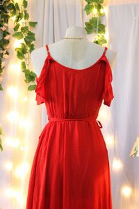 Red Ruffled Wrap Dress