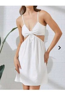 White Cutout Mini Dress