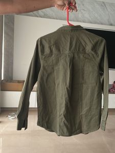 Olive Green Button-Down Shirt