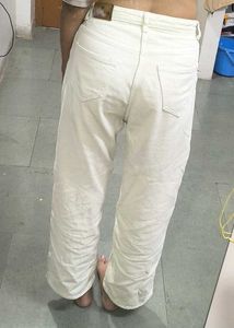 Beige  Denim Baggy Jeans