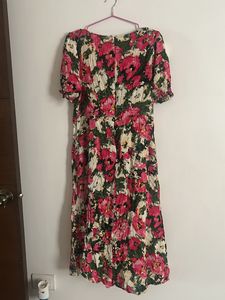 Floral Mini Dress With Side Slit