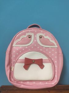 MINI PINK COLOUR CUTE LEATHER BAGPACK FOR KIDS