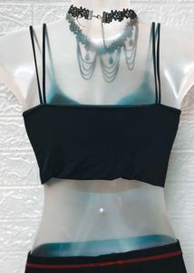 Black Spaghetti Sports Bra New Piece Freesize