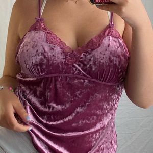 y2k lace trim top