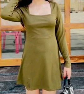 Mini Ribbed A-Line Dress