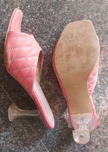 Pink Square Toe Heels