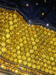 Elegant Blue &amp; Gold Embroidered Kurta