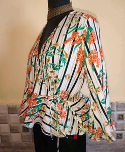 Zara Floral Top ( Yellow paint stains)