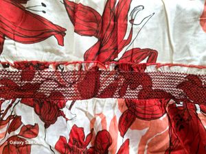 Smocked Neck Floral Printed Top