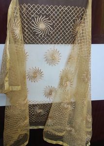 Golden Cream Tissue Dupatta