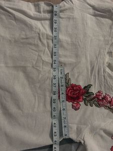 Off White Top With Floral Patchwork