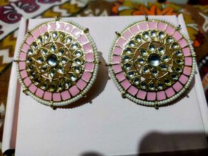Pink Kundan Earrings