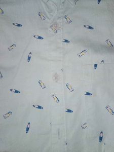 Surfboard Print Button-Down Shirt
