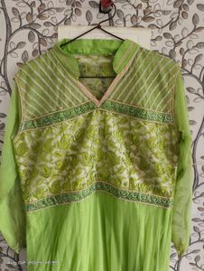 Lime Green Anarkali Dress
