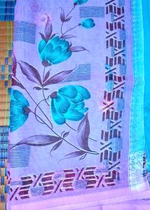 Elegant Blue Floral Saree🩵💙