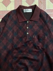 Burgundy Plaid Sweater