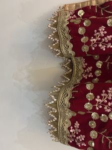 Maroon Embellished Kurta