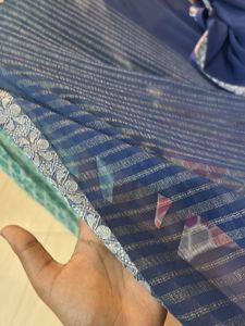 Resham Border Saree Wuth Blouse