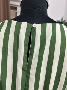 Green Striped Midi Dress