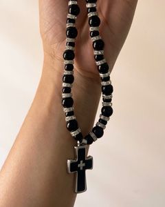 Black Grace Cross Necklace 🖤✨