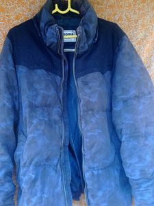 Blue Casual Padded Jacket