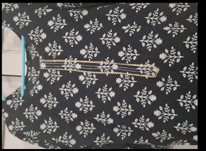 Black Printed Kurta Set With Pants