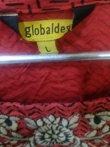 Red Embroidered Kurta