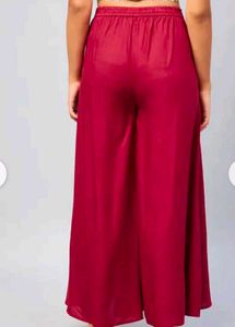 Ankle length flared palazzos with elasticated wais