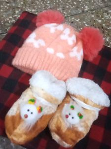Cute Babies Shoes And Cap
