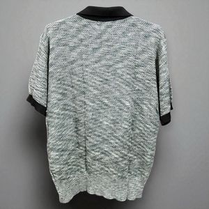 IMPORTED Green Knit Polo Shirt
