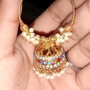 Stunning Jhumka Earrings with Colorful Stones