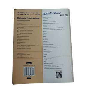 Chemistry Class 11th Reliable Series Book.