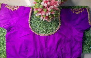 Purple Aariwork Blouse
