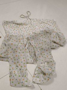Off-White Kurta Set with Zipper Detail