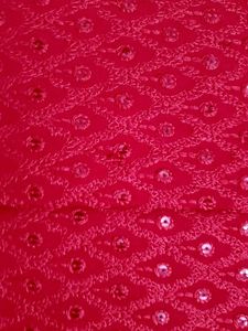 Red Embroidered Kurta