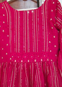 Red Sharara Set Bust 34 (Alterable Upto 36)