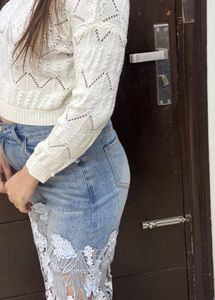 White Knit Pullover Sweater