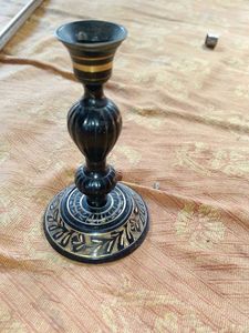 Vintage Black &amp; Gold Candlestick Holder