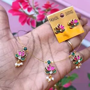 Lastest Invisible Necklace With Earrings
