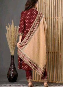 Burgundy Embroidered Salwar Kameez Set