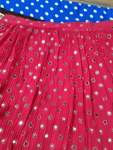 Elegant Pink Sequin Lehenga Choli