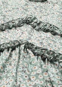 Women Green Printed A-line Ruffle Dress