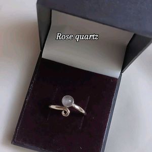 Authentic Silver Rose quartz Rings