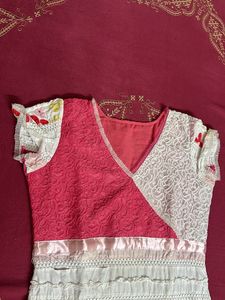 pink and white kurti