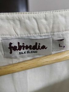 Fabindia Women Off-white Cotton Silk Kurta